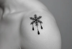 A snowflake melting and turning into rain drops tattoo idea