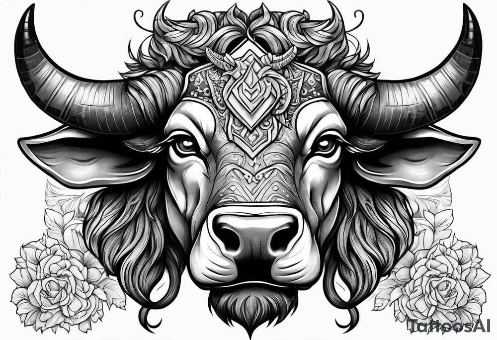 Minotaur head like a sculpture tattoo idea