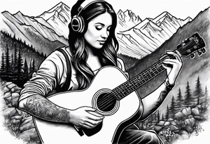 music in the mountains tattoo idea