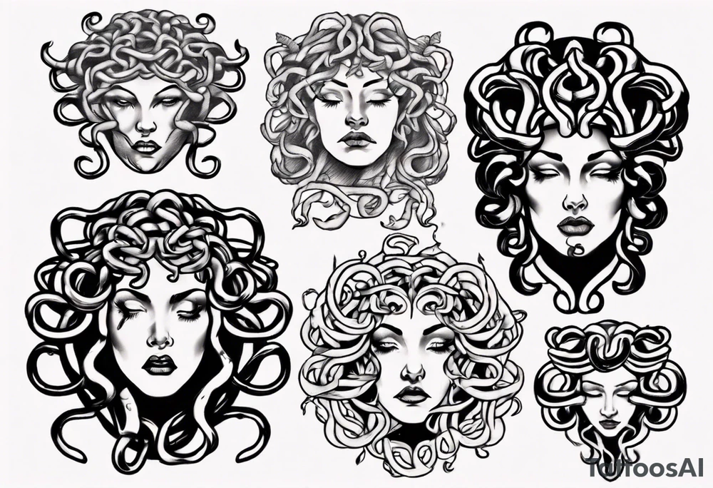 Powerful lusty Medusa tattoo idea
