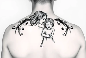 mom and kids tattoo idea