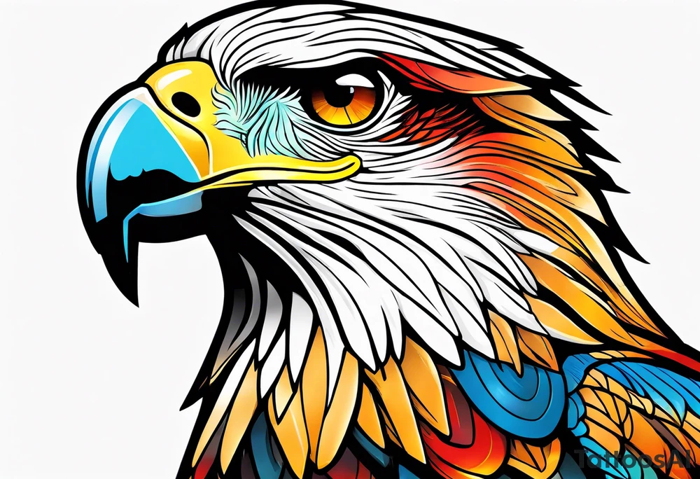 Star hawk tattoo idea
