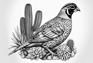 Arizona, quail, cacti tattoo idea