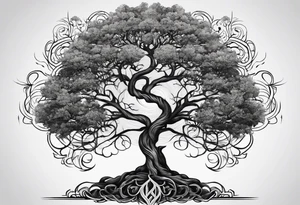 knurly yggdrasil with roots tattoo idea