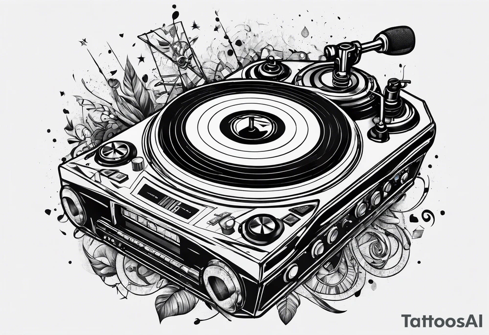 DJ decks pioneer tattoo idea