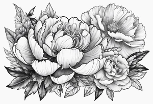 Scorpion and peony flower tattoo idea