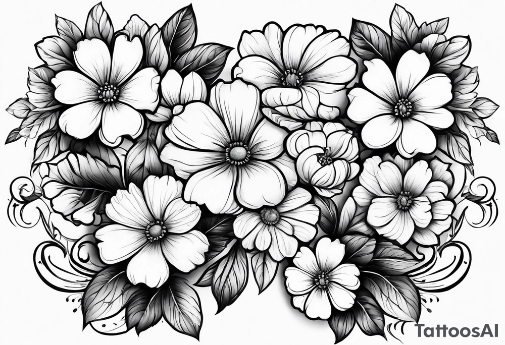 Dog wood flower tattoo idea