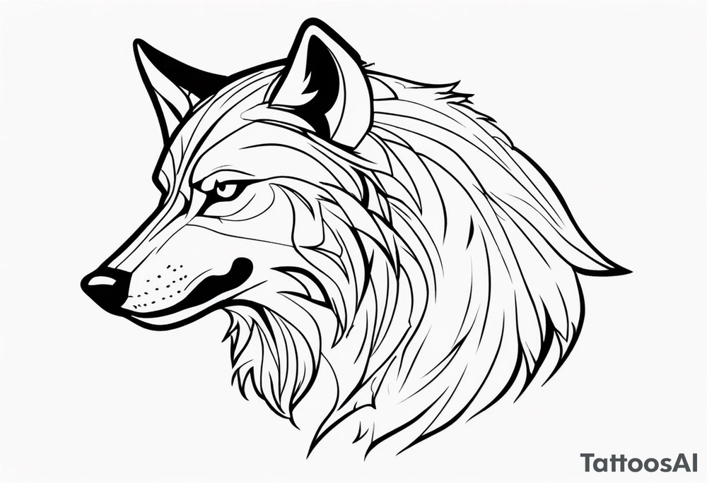 Wolf head tattoo idea