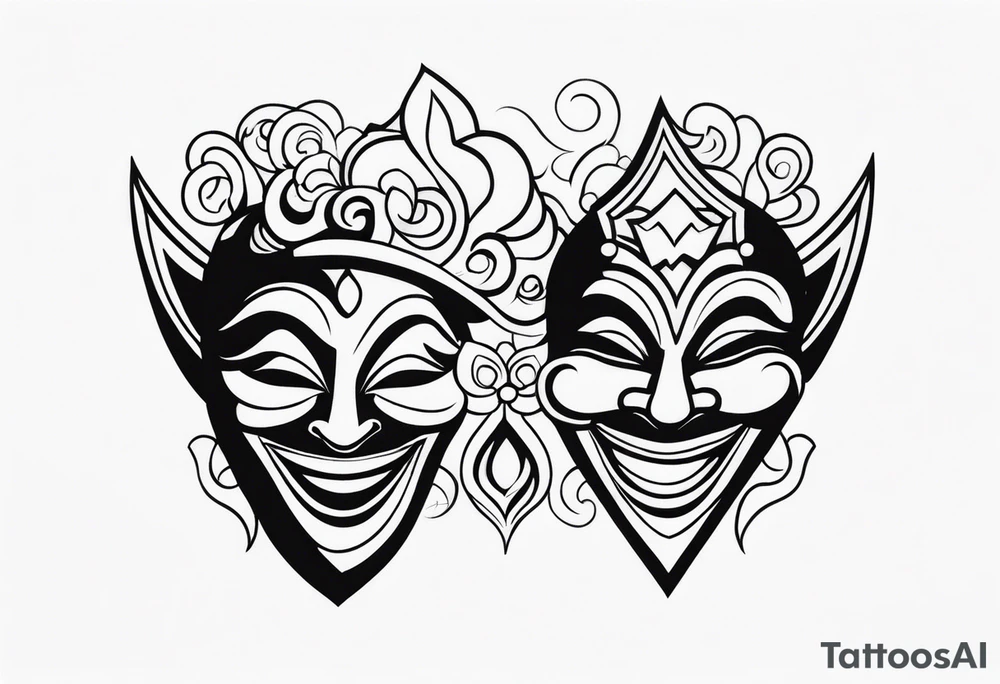 Laughing mask tattoo idea
