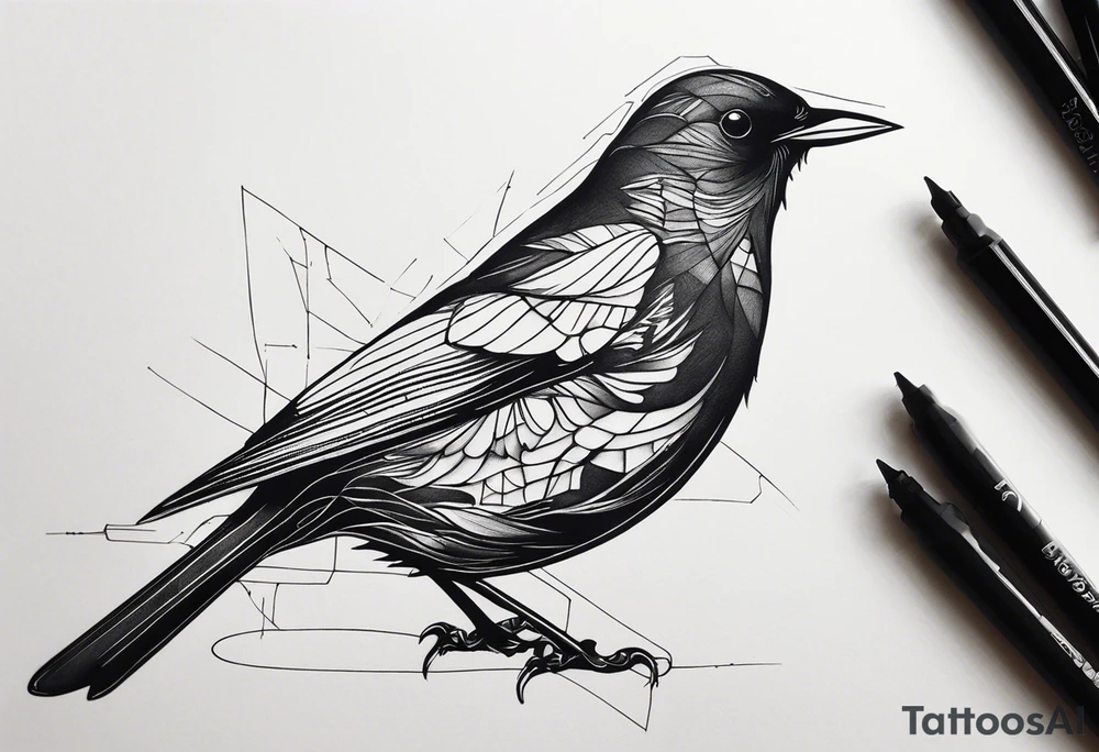 The worst tattoo of a blackbird you can create tattoo idea