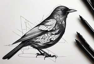 The worst tattoo of a blackbird you can create tattoo idea