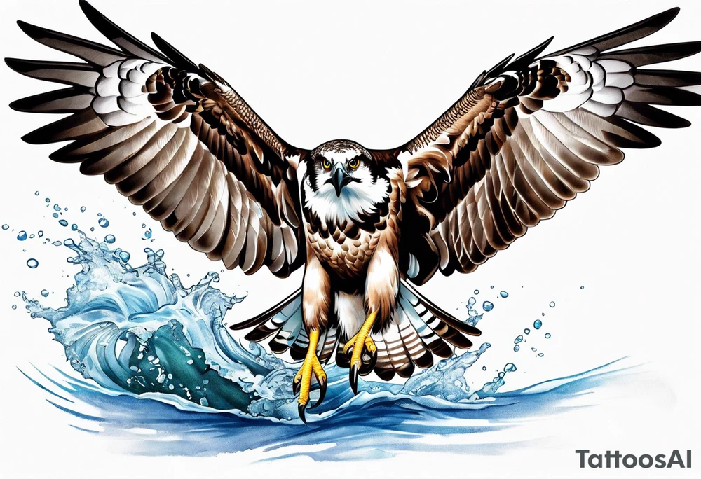 osprey catching fish tattoo idea