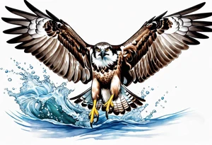 osprey catching fish tattoo idea