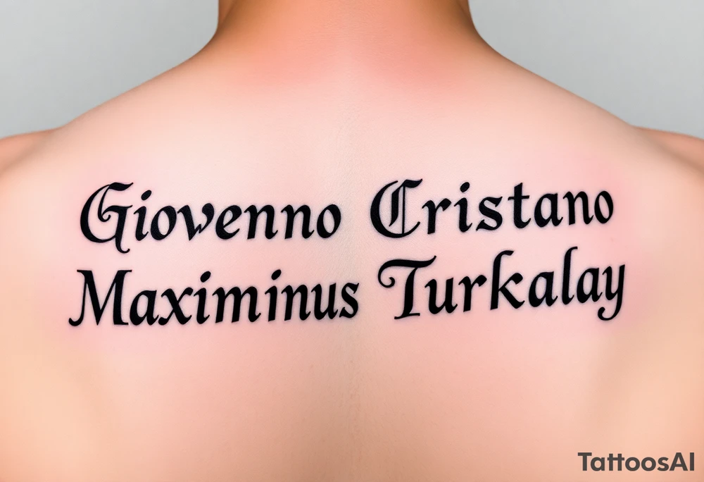 Giovanni Cristiano Maximus Turkaly tattoo idea