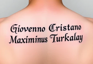 Giovanni Cristiano Maximus Turkaly tattoo idea
