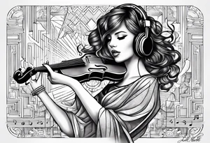Jot is my daughter and i like music tattoo idea