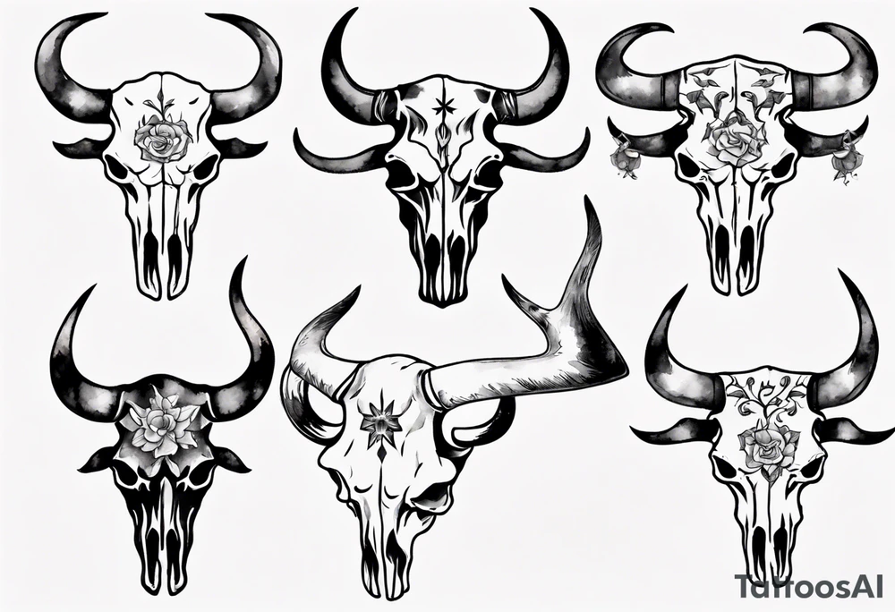 bull skull tattoo idea