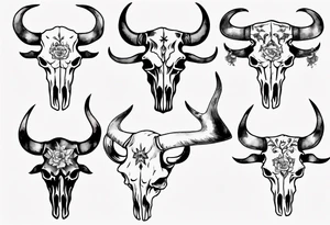 bull skull tattoo idea
