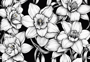Daffodil birth flower chain tattoo idea