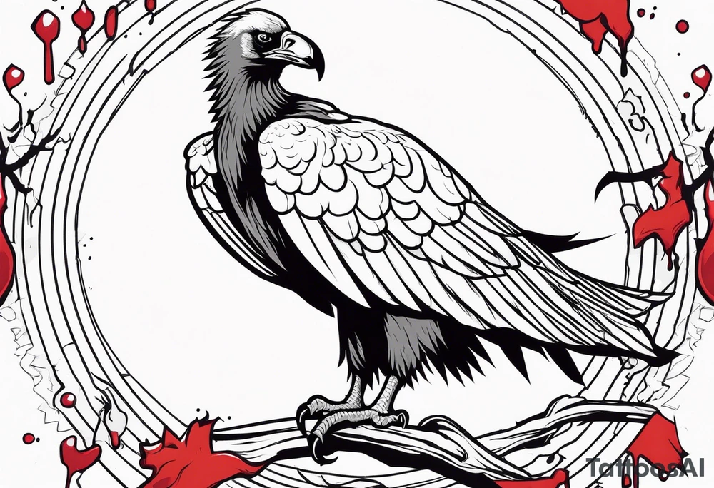 Vulture with bleeding wing tattoo idea