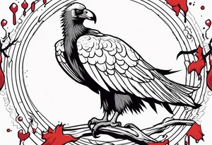 Vulture with bleeding wing tattoo idea