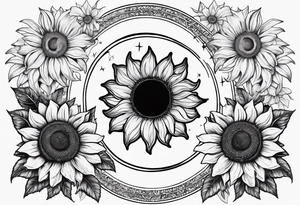 Zodiac sign Cancer, moon, sunflower, flowers, fairy, love, kind, fierce, sun, caring, tattoo idea