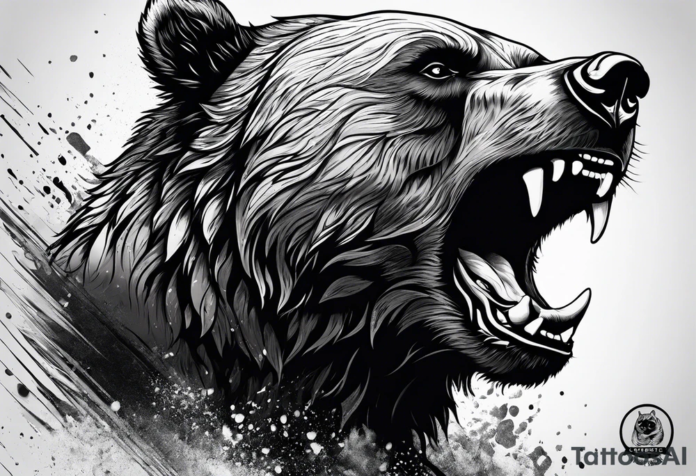 angry bear tattoo idea