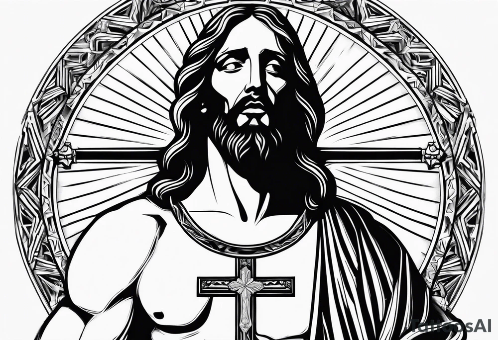 jesus qui porte sa croix tattoo idea