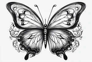 Line butterfly tattoo idea