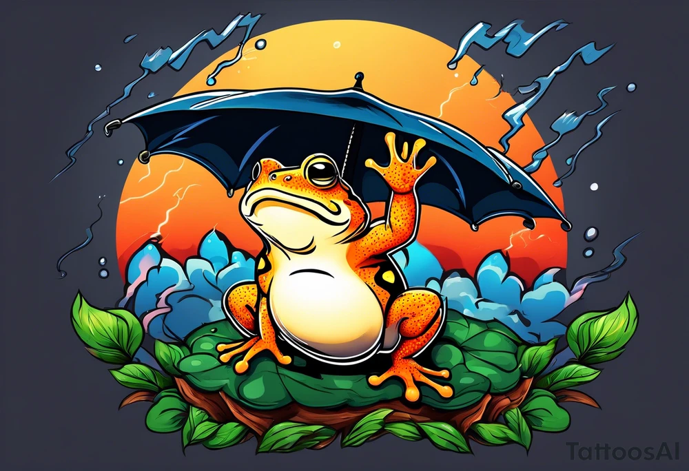 A toad in a thunderstorm tattoo idea