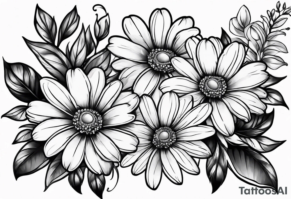 3 daisys tattoo idea