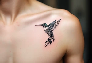 smaller hummingbird with Indigenous style tattoo idea