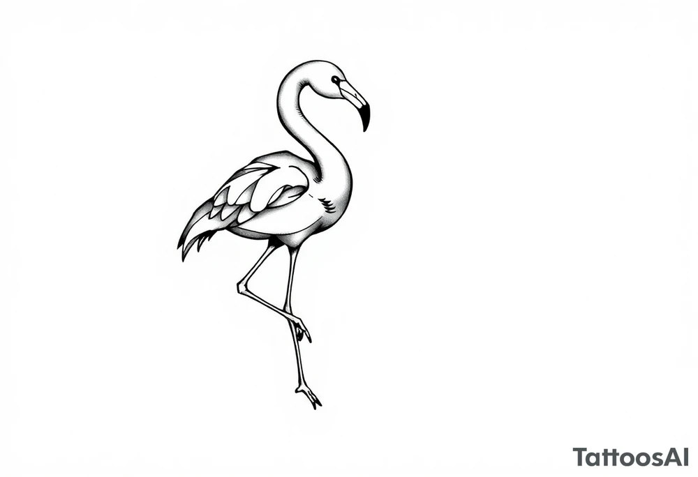 cute flamingo tattoo idea