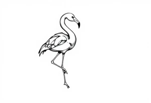 cute flamingo tattoo idea