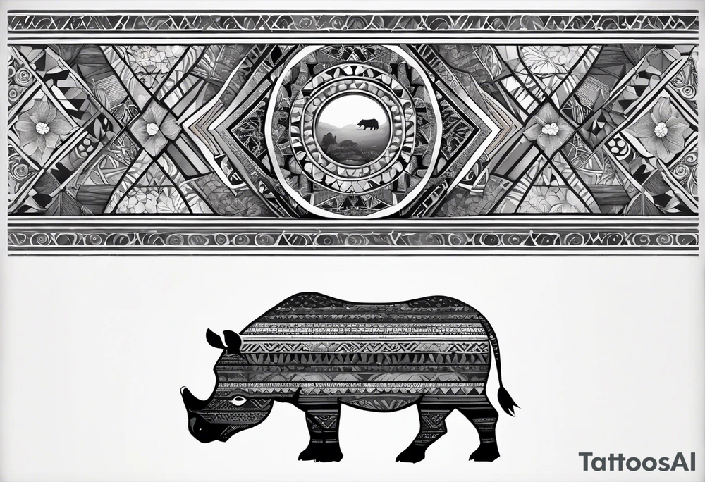 Very asymmetrical, +geometric pattern, with realistic full moon, with hippo,+tribal, +geometric, +inkart , +blackwork, +grey scale, + sketch
with wintersweet flower bud, +for men, detailed layering , modify from my favourites , dont look like a cow tattoo idea