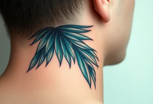 realistic large woven palm leaves tattoo idea