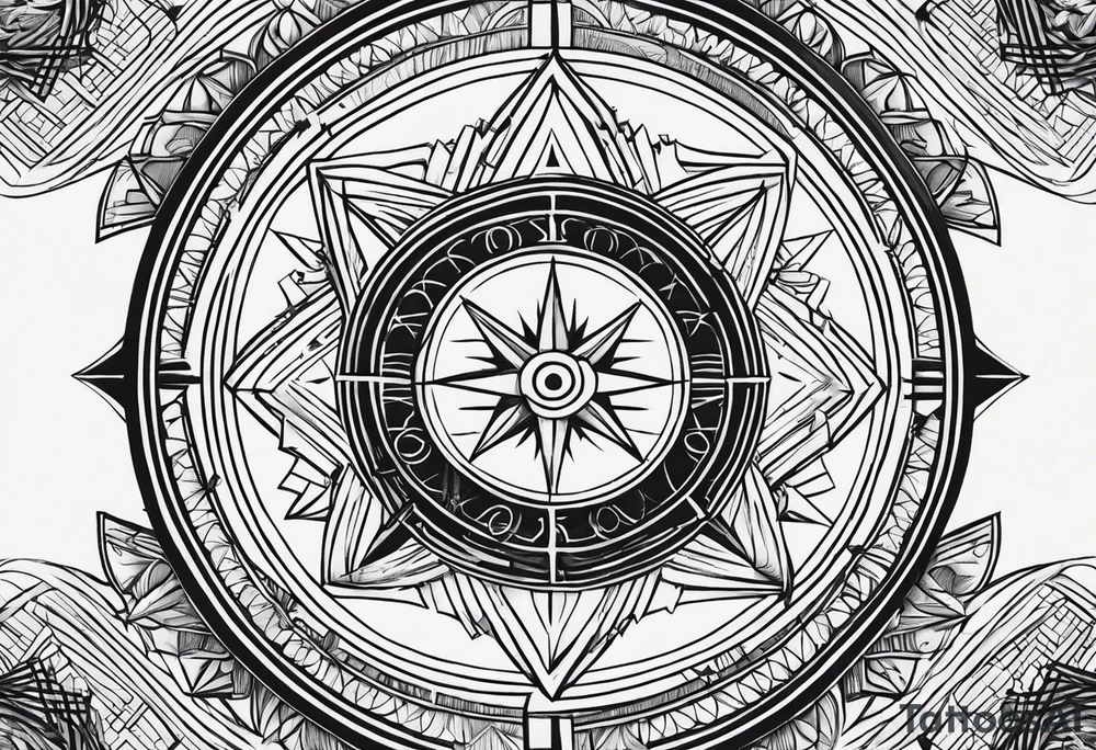 Boussole avec toute les directions tattoo idea