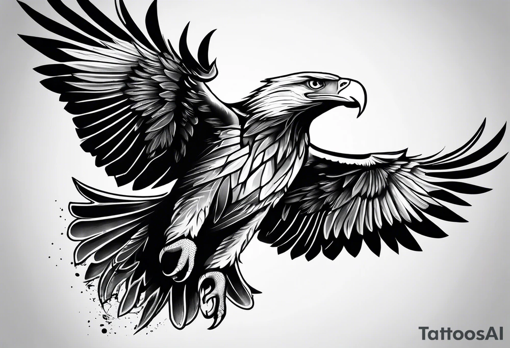 skatboarding eagle tattoo idea