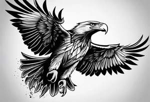 skatboarding eagle tattoo idea