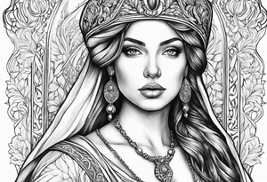 Beautiful woman in a renaissance gown tattoo idea