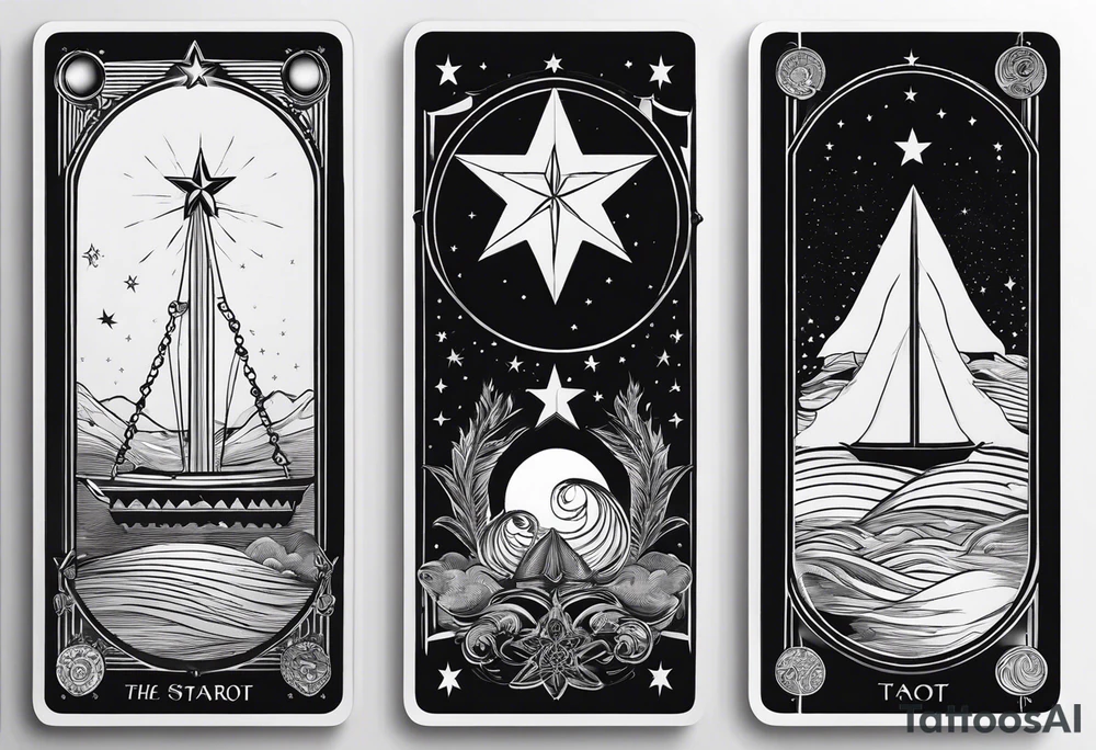 the star (tarot card) with Aquarius feeling minimalist tattoo idea