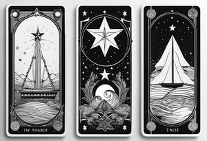 the star (tarot card) with Aquarius feeling minimalist tattoo idea