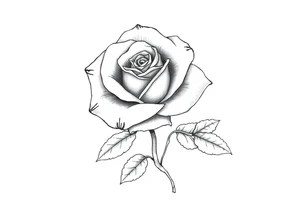 ROSE AND STEM WITH FLORIDA WRITTEN IN VERTICAL AS tattoo idea