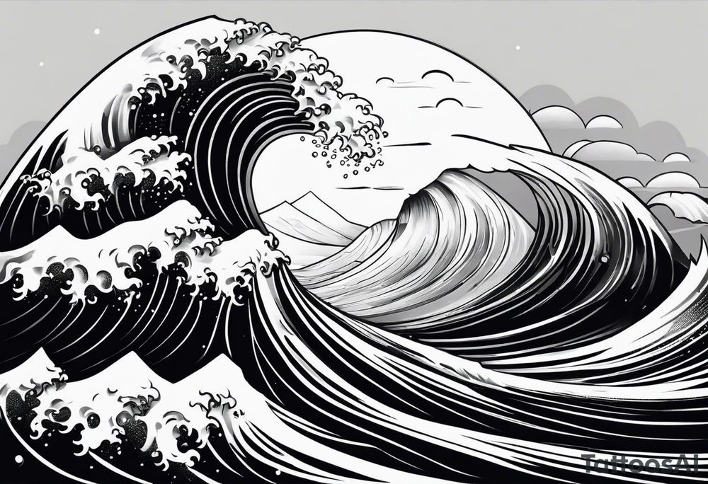 Simple ocean wave inside of a diamond with sun inside as well tattoo idea Simple ocean wave inside of a diamond with sun inside as well tattoo idea