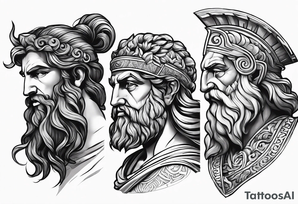 Greek gods from profile tattoo idea