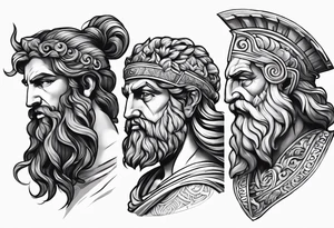 Greek gods from profile tattoo idea
