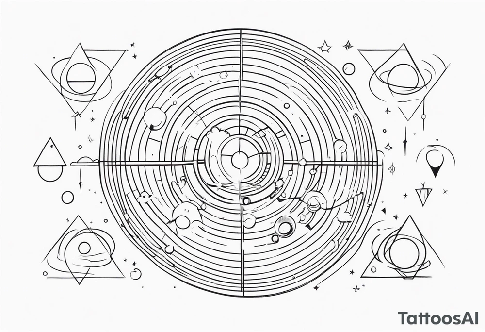 space time surface bend schematic tattoo idea