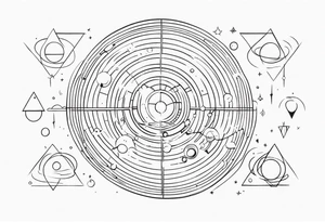 space time surface bend schematic tattoo idea