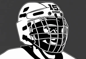 Ice hockey helemt with the number 15 on it tattoo idea
