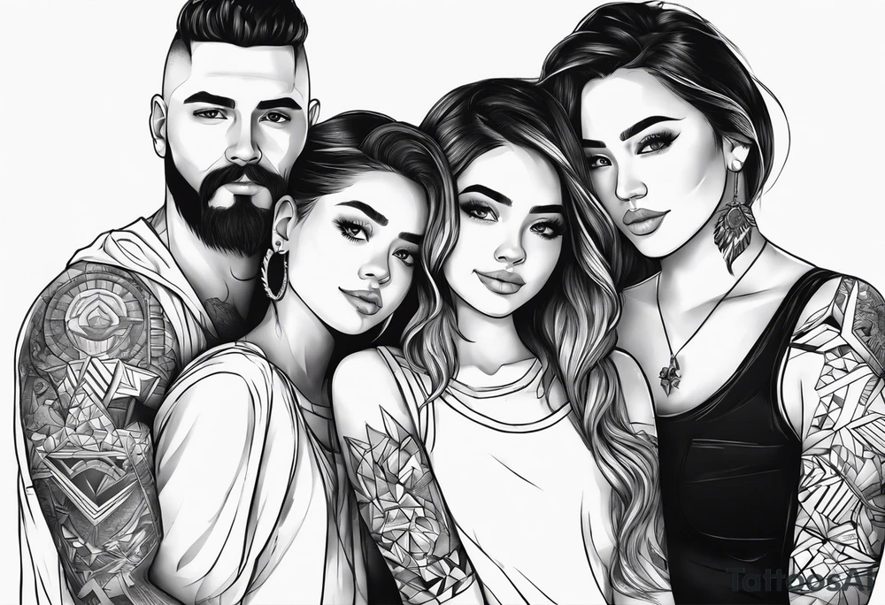 1 boy 2 girls dad tattoo tattoo idea